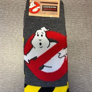 Ghostbusters Gray,Red,Yellow Crew Socks, Novelty Socks.